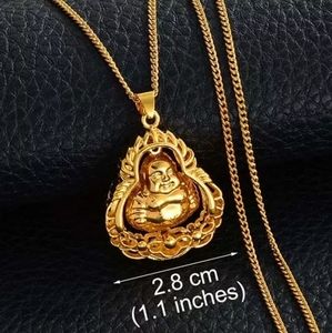 Buddha gold fashion necklace 17.7 inches long new